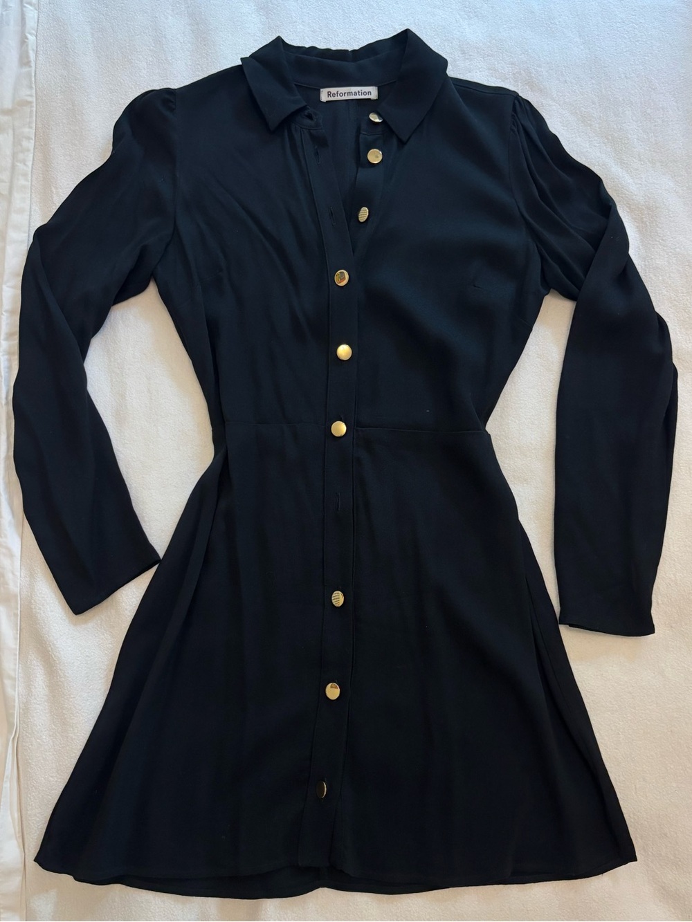 Reformation Button up long sleeve mini dress